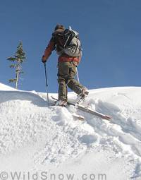 Modern AT backcountry ski touring gear is terrific for going uphill on skis, and the "down" isn't too shabby either. Modern AT ski touring gear is terrific for going uphill on skis, and the "down" isn't too shabby either.