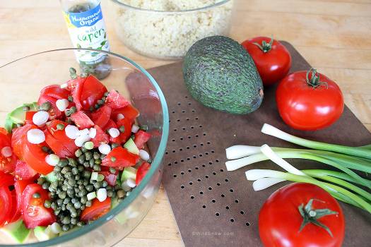 For picnic at the cabin, I whipped up a quinoa salad. When summer veggies are fresh and ripe sometimes we like to eat them with dressing, just mixing them up to fully enjoy their flavor. I chopped up these veggies on our new board and they tasted great. For picnic at the cabin, I whipped up a quinoa salad. When summer veggies are fresh and ripe sometimes we like to eat them with dressing, just mixing them up to fully enjoy their flavor. I chopped up these veggies on our new board and they tasted great.