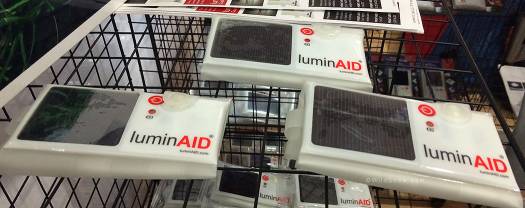 Interesting stories are behind some of these innovative products. LuminAID founders Anna Stork and Andrea Sreshta studied architecture and design in graduate school. In 2011 they were unexpectedly caught in Japan's devastating earthquake. Out of that experience came the goal of making portable lighting a part of the supplies sent for disaster relief aid. The pack and ship weight of 50 LuminAID lights equals that of 8 small conventional flashlights by volume. Interesting stories are behind some of these innovative products. LuminAID founders Anna Stork and Andrea Sreshta studied design in graduate school. In 2011 they were unexpectedly caught in Japan's devastating earthquake. Out of that experience came their goal of making portable lighting a part of the supplies sent for disaster relief aid. The pack and ship weight of 50 LuminAID lights equals that of 8 small conventional flashlights by volume.