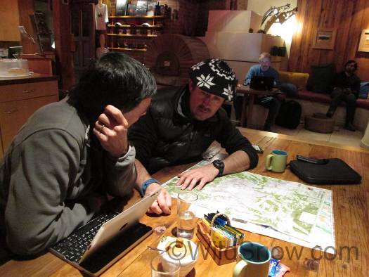 Sergio, owner of Suizandeno, helps with ideas for future backcountry skiing adventure. He's got various forms of transport he'll provide for access. Sergio, owner of Suizandeno, helps with ideas for future backcountry skiing adventure. He's got various forms of transport he'll provide for access.