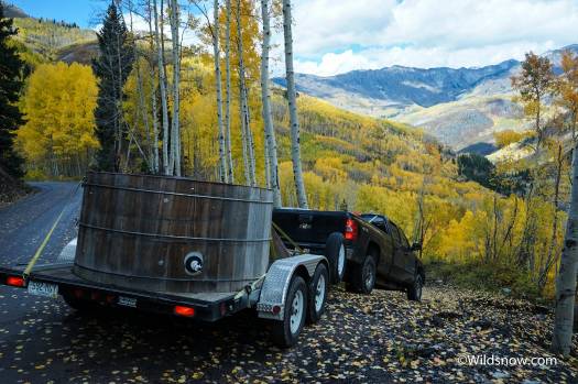 Step 1: Engage 4X4 low, tow mode and test trailer brake. Drive rig down the steep ol' muddy mining road. Step 1: Engage 4X4 low, tow mode and test trailer brake. Drive rig down the steep ol' muddy mining road.