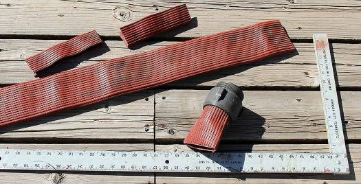 Eventually Lou may craft a wooden rim. In the meantime, we'll use a decommissioned fire hose. Eventually Lou may craft a wooden rim. In the meantime, we'll use a decommissioned urethane fire hose.