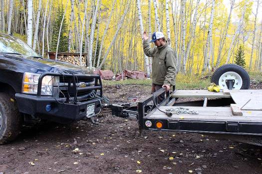 Step 9: Discard pulley. Attach trailer to front hitch of truck. Ram trailer uphill as far as possible. Step 9: Discard pulley. Attach trailer to front hitch of truck. Ram trailer uphill as far as possible.