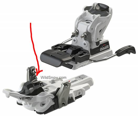 Vipec 2014-2015 drawing hints at the locking system for the adjustable toe pin. Vipec 2014-2015 drawing hints at the locking system for the adjustable toe pin.