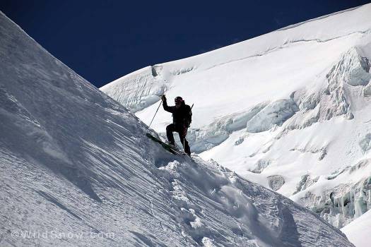 Mike Marolt drops into one of the many rolls on Illimani.