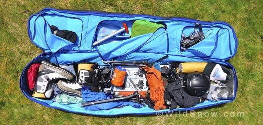 Here the bag is only packed to partial capacity. In South America we fit several pairs of skis and all of our mountaineering gear. Here the bag is only packed to partial capacity. In South America we fit several pairs of skis and all of our mountaineering gear.