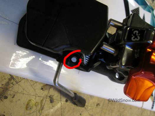 To expose the screw you move To expose the screw you move