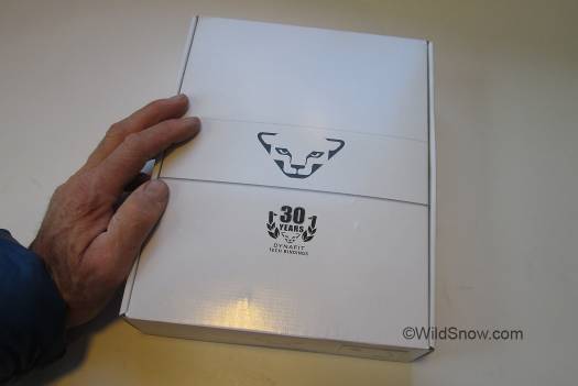 The white box with Dynafit logo could be pretentious -- if you were not already the brand leader in backcountry skiing bindings. The glowing white box with Dynafit logo could be pretentious -- if you were not already the brand leader in backcountry skiing bindings. Dynafit has a huge advantage in the business as they were the first with a tech binding offering, beginning in 1992 when Dynafit branded Fritz Barthel's invention (he'd begun innovation in the mid 1980s, by reversing the toe mechanism of a Ramer binding.)