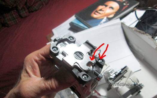 Looking underneath with rotation stop installed. Looking underneath with rotation stop installed.