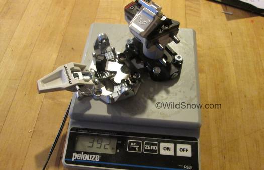 Weight with screws and all other parts is 392 grams total. Weight with screws and all other parts is 392 grams total.