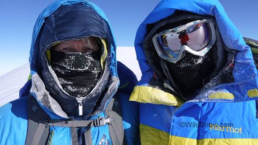 balaclava with full coverage and a neoprene mask below the summit