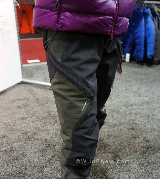 The Epic Touring Pant is made of multiple thicknesses of softshell fabric. This is designed for a good balance of breathability, stretch, and durability. Instead of internal gaiters, they kept the bulk down with adjustable Velcro. The Epic Touring Pant is made of multiple thicknesses of softshell fabric. This is designed for a good balance of breathability, stretch, and durability. Instead of internal gaiters, they kept the bulk down with adjustable Velcro.