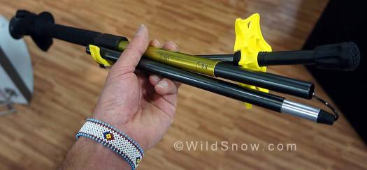 BCA Scepter 4s –- This pole may be great for splitboarding due to its 4 piece collapsibility, 110cm-130cm adjustability, and 275g weight. Available Fall 2015. BCA Scepter 4s –- This pole may be great for splitboarding due to its 4 piece collapsibility, 110cm-130cm adjustability, and 275g weight. Available Fall 2015.