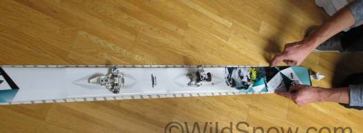 Centering skins on the ski is important for a good sidecut. Centering skins on the ski is important for a good sidecut.