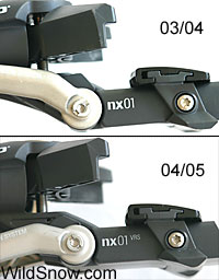 Model name comparo, new model says "NX01 VRS" on side below toe and heel. Model name comparo, new model says "NX01 VRS" on side below toe and heel.