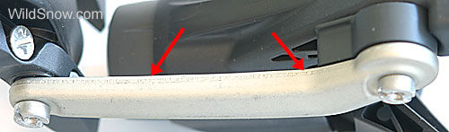 Stronger pivot bars for 04/05, arrows point to evidence of mold modification to allow manufacturing with more material. Stronger pivot bars for 04/05, arrows point to evidence of mold modification to allow manufacturing with more material.