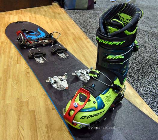 Spark’s hardboot set up. Dynfit toe-piece, Dyno DH binding, Dynafit TLT 6 all on the super light G3 Scapegoat. Spark’s hardboot set up. Dynfit toe-piece, Dyno DH binding, Dynafit TLT 6 all on the super light G3 Scapegoat.