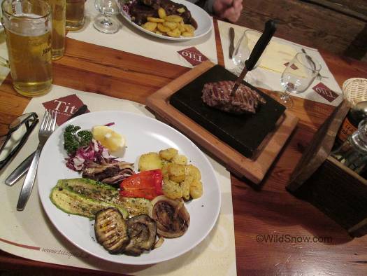 I stuck with a classic but oh-so-modern concept: hunk of aged beef on a sizzle platter, roasted vegetables on the plate. Mom, I ate the whole thing. I stuck with a classic but oh-so-modern concept: hunk of aged beef on a sizzle platter, roasted vegetables on the plate. Mom, I ate the whole thing.