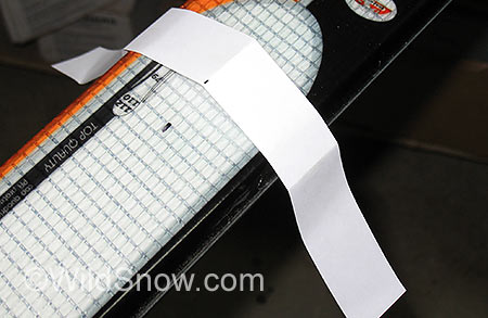 Using paper strip to find ski center. Using paper strip to find ski center.