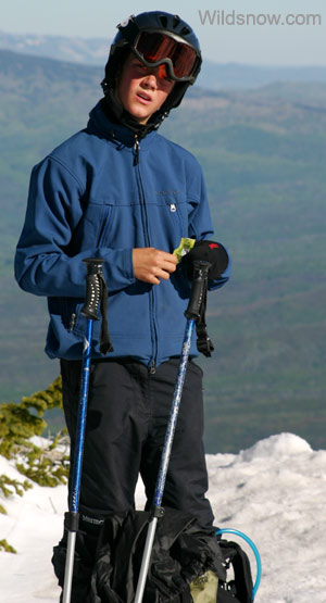 Louie at the summit, getting his tip money out for the guide. Louie at the summit, getting his tip money out for the guide.