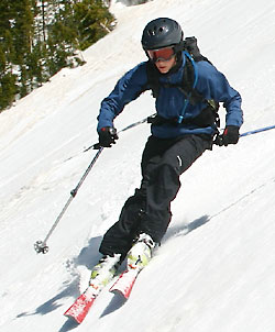 Louie Dawson making a spring 2004 backcountry mountain descent in