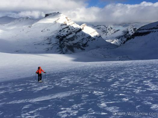 More slogging. The Wapta represents one type of “ski mountaineering”. It is not steep, but it is mountaineering nonetheless. More slogging. The Wapta represents one type of “ski mountaineering”. It is not steep, but it is mountaineering nonetheless.
