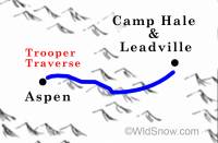 Overall route, Trooper Traverse, Colorado.