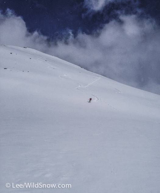 This spring, the western slopes filled in offering short but epic turns. 1000 feet of wide-open Monashees-style 20-35 degree turns on the edge of the range. This spring, the western slopes filled in offering short but epic turns. 1000 feet of wide-open Monashees-style 20-35 degree turns on the edge of the range.