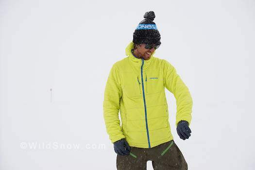 Whiteout storm days are perfect modeling days. The Nano-Air has a DWR coating that gives it a moderate amount of weather protection. Whiteout storm days are perfect modeling days. The Nano-Air has a DWR coating that gives it a moderate amount of weather protection.