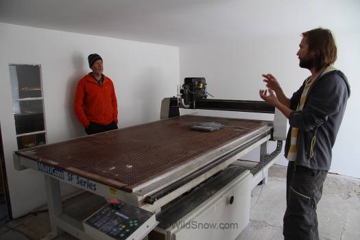 The cores are shaped on this computer-controlled cutting table, really just a computer controlled router. The cores are shaped on this computer- controlled cutting table, really just a computer controlled router.