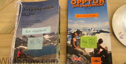 Guidebooks for sale at Spiterstulen. Guidebooks for sale at Spiterstulen.