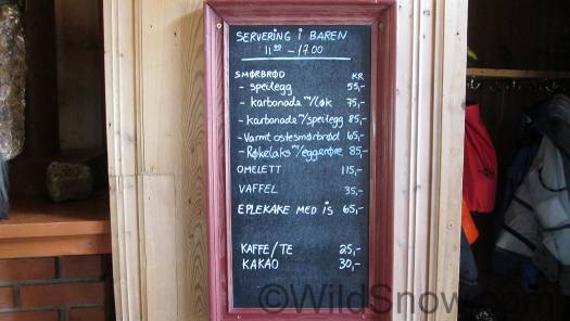 Menu, to give you an idea of prices. Divide by 7 for approximate USD. Menu, to give you an idea of prices. Divide by 7 for approximate USD.