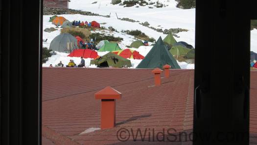 Tent city as viewed from room.