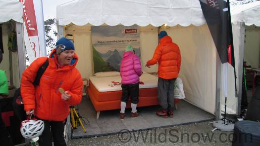 High Camp includes a mini gear expo. I got a laugh out of this mattress booth, one of only a half dozen companies present.