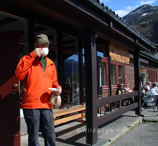 Mr. "Let's stay on a budget" screeches to a stop at the first bakery sighting in Norway. Mr. "Let's stay on a budget" screeches to a stop at the first bakery sighting in Norway.