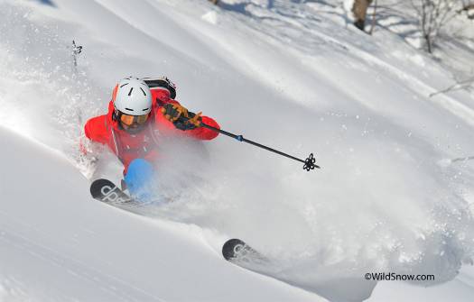 JapanPOW Slashing with the spoons in some awesome Japanese powder. This picture shows the convex tip area of the spoons interacting with the snow. Maybe they do something?