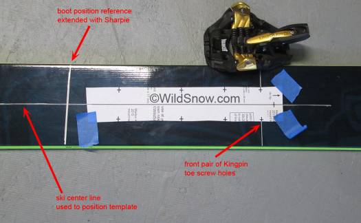 Template cut narrower and slightly shorter, positioned for front Kingpin screw holes. Template cut narrower and slightly shorter, positioned for front Kingpin screw holes.