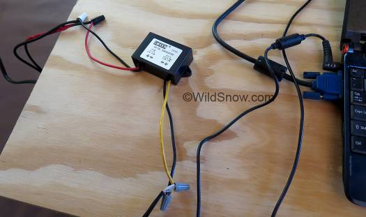 SMAKN DC-DC converter lashed up for testing. SMAKN DC-DC converter lashed up for testing.