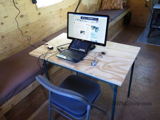 Backcountry cabin computer system to use least electrical power. Backcountry cabin computer system to use least electrical power.