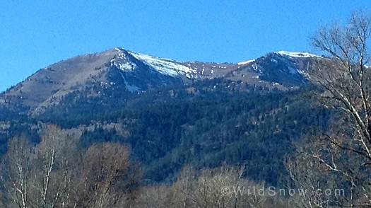 Eight days later, and the only snow left is on the northern aspect at high elevations.