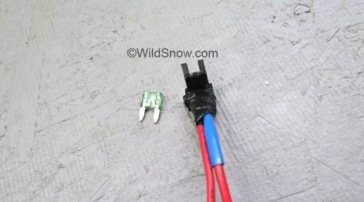 Hacked fuse tap. Check everything with a continuity tester to make sure you don't have any shorts or otherwise unpredictable glitches. Hacked fuse tap. Check everything with a continuity tester to make sure you don't have any shorts or otherwise unpredictable glitches.