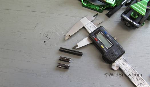 For sleeving I used 1/4 inch tension pins cut to length. For sleeving I used 1/4 inch tension pins, cut to length.