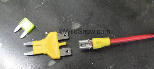 Wire into the fuse bypass connector with spade connectors, don't forget to add a fuse holder. Super clean. Wire into the fuse bypass connector with spade connectors, don't forget to add a fuse holder. Super clean.