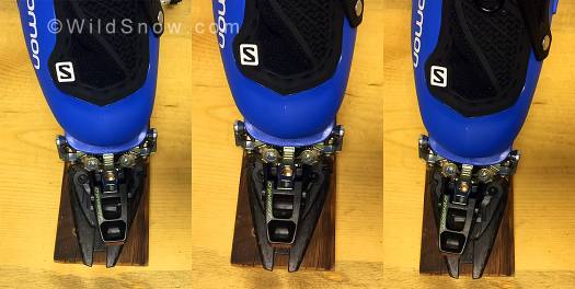 The rotating toe piece of Dynafit Radical 2.0. This range of motion is designed to be helpful under force i.e. landing after catching some air, skiing bumps. The rotating toe piece of Dynafit Radical 2.0. This range of motion is designed to be helpful under force i.e. landing after catching some air, skiing bumps.