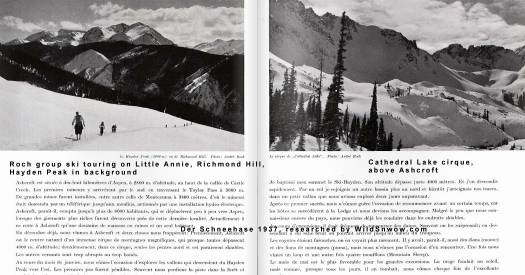 Roch photos in Der Schneehase ski journal 1937. Roch photos in Der Schneehase ski journal 1937, Le Ski Club Académique (SAS) Genève.
