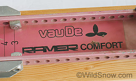 Logo is a sticker. Numbers to left are an effort at showing a lateral release indicator loosely based on the DIN release settings scale common to most ski bindings. Logo is a sticker. Numbers to left are an effort at showing a lateral release indicator loosely based on the DIN release settings scale common to most ski bindings.