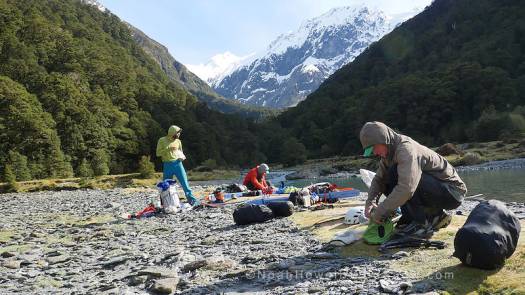 After crossing we stripped down our packs to just the necessities for a quick run up Mount Barff.
