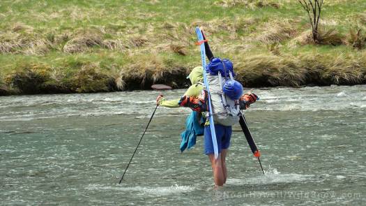 Shortcutting a river to save us from walking a few more kms to the bridge upstream