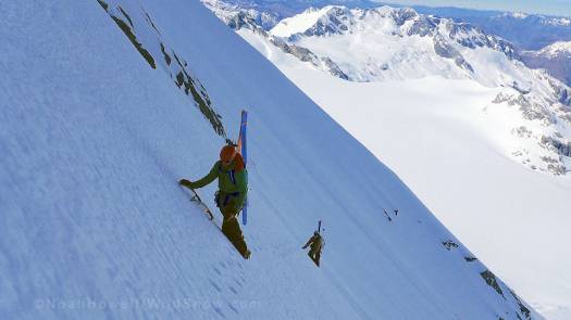 Billy and Beau high up on the face.