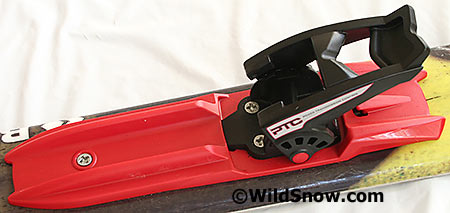Rear base plate. Legs fit on outside of ribs, binding rail fits in the central slot. Again, the idea is to make the binding more stable but bench testing shows little difference between this model and previous. Rear base plate. Legs fit on outside of ribs, binding rail fits in the central slot. Again, the idea is to make the binding more stable but bench testing shows little difference between this model and previous.